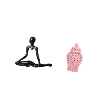 Imagem de Fenteer Estátua Criativa de Pensador Abstrato E Jarra de Gengibre de Cerâmica, Estatueta Decorativa de Porcelana para Entrada de Quarto, Presente de Inauguraç