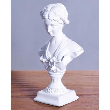 Imagem de Dalekana Estátua de busto de deusa presente de decoração clássica, arte mitologia grega e romana réplica interior escultura de resina, 22 cm A