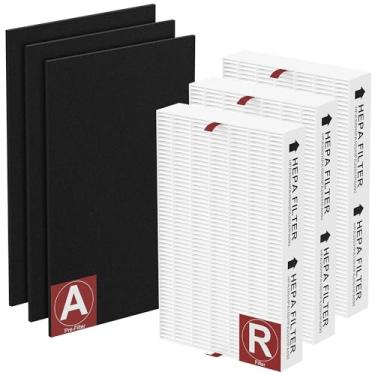 Imagem de Elnuliros 3 pacotes HPA100 filtro R de substituição, compatível com purificador de ar Honeywell HPA100, HPA094, HPA101, HPA104, HPA105, HPA3100, HPA5100, filtro 3 R e 3 pré-filtros de carbono ativado