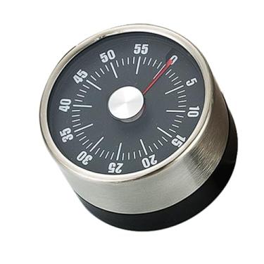 Imagem de Temporizador magnético mecânico de cozinha, temporizador de contagem regressiva de 60 minutos com alarme alto de 72 dB para cozinhar, estudar, escritório e cozinha despertador (Negro)