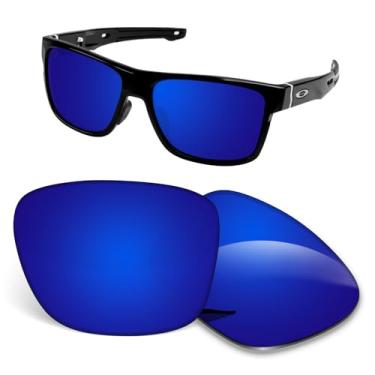 Imagem de Lentes de substituição de 1,5 mm compatíveis com óculos de sol Oakley Crossrange XL OO9360, antiarranhões e resistentes a impactos - azul escuro polarizado