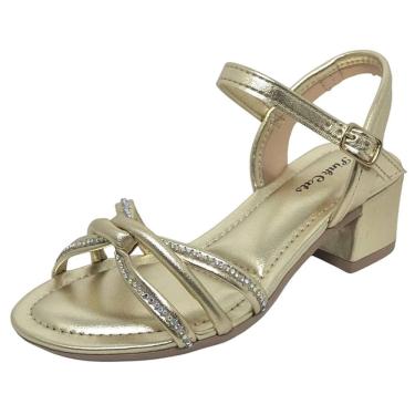 Imagem de Sandália Infantil Menina Salto Festa com Brilho Pink Cats