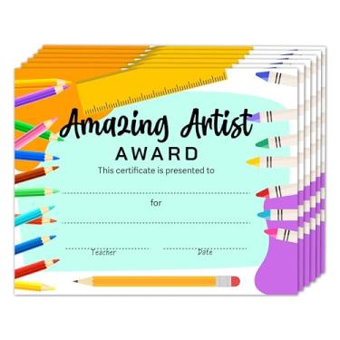 Imagem de Certificado de Realização, Certificados de Artista, Prêmio Presentes para Crianças Estudantes, Materiais de Decoração de Cerimônia de Projeto de Fim de Ano para Estudantes Escolares, Pacote com 25