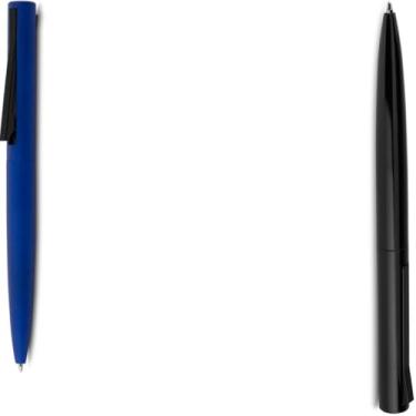 Imagem de Genérico Caneta Esferográfica Retrátil, Azul, Corpo em Papel Reciclado, 2 Unidades, para Escrita Geral, 15 x 3 cm (Azul e Preto)