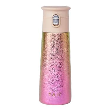Imagem de TAIC Caneca isolada a vácuo de titânio com filtro 420 ml elegante garrafa de água dupla externa com bico removível fácil de limpar manter quente ou refrigerar canecas de café especializadas (rosa