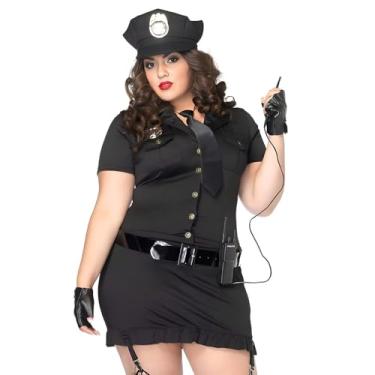Imagem de YITMGDD Conjunto de lingerie sexy plus size para cosplay para mulheres, fantasia de policial sexy, conjunto de lingerie de policial feminino, body de Halloween, cosplay