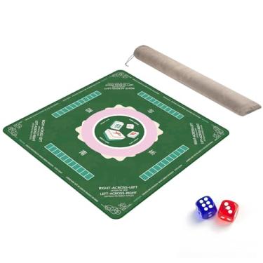 Imagem de AKODENORA Mahjong Mat 3.5mm Thickened Mahjong Mat for Table 31.5" x 31" Mahjong Mat with Rules Non-Slip Mah Jongg Mat Noise Reduction Game Mat for Table Poker Dominoes Cards Board Games with Dice