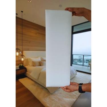 Imagem de Kit 20 Placas Cabeceira Estofada 60x20cm Design Sofisticado (BRANCO)