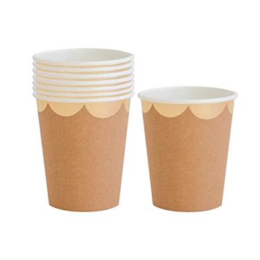 Imagem de Matybobe 8 peças descartáveis de 270 ml copos de papel descartáveis compostáveis conjunto de louça ecológica degradável para churrascos de aniversário acampamento piqueniques festa