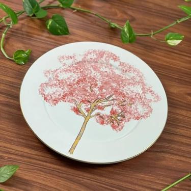 Imagem de Cerâmica Ypê com Filete de Ouro Scallla (Rosa, Prato Raso 6un)