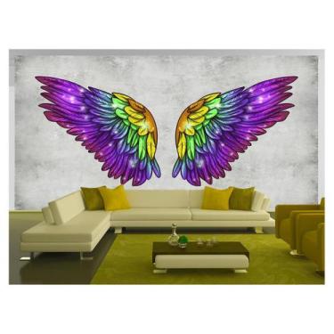 Imagem de Papel De Parede 3D Arte Asas Selfie Insta Cores 3,5M Tra366 - Você Dec