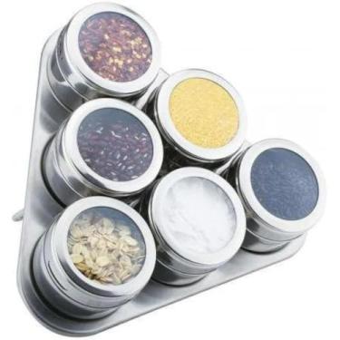 Imagem de Kit Organizador Porta Temperos Triangular Magnetico 6 Unidades