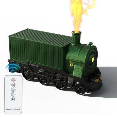Imagem de Difusor de Óleo Essencial Vintage Container Train com Controle Remoto 300ml Abertura Grande Aromaterapia 2 Tipos Spray 8 Modos Luz para Casa Quarto Escritório Hotel Decor Cheiro