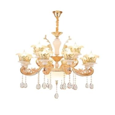 Imagem de Luminária pendente estilo europeu para sala de estar, luxuosa luminária de cristal para quarto, sala de jantar, villa minimalista, pacote para toda a casa, luminária suspensa (cabeça A-12 9W