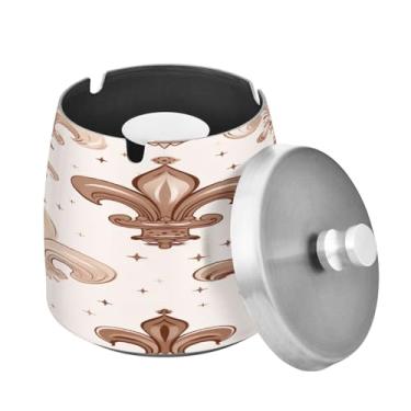 Imagem de Blueangle Cinzeiro de coroa vintage com tampa para cigarros, à prova de vento/chuva, aço inoxidável, sem fumaça, inodoro, cinzeiro para uso interno ou externo (361)