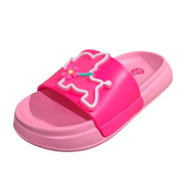 Imagem de Chinelo Núvem Infantil Menina Slide Plugt Floquinho Cachorrinha Confortável Leve Criança (Pink Fluor, BR, Criança de 4 a 8 anos, Faixa Numérico, 29, 30)