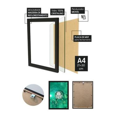 Imagem de Quadro Palmeiras! com Vidro e Moldura Preta Tam:A4 - Spark Loja