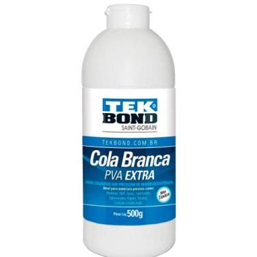 Imagem de Cola Branca PVA - Madeira Aglomerados Tecido - Extraforte 500g - Tek B