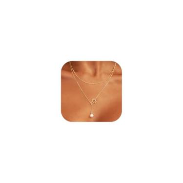 Imagem de Moodear Colar de cruz longa para mulheres – Colar com pingente de crucifixo banhado a ouro 14K delicado Lariat Rosarios Catholic Virgin Mary Beaded Y Chain Christian Jewelry Gift for Her, Banhado a