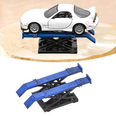 Imagem de predolo Diorama em escala 1/64 com suporte para rodas de carro e ferramentas de garagem. Decoração realista para cenários em miniatura, jardins de fadas e, Alinhamento Das Quatro Rodas