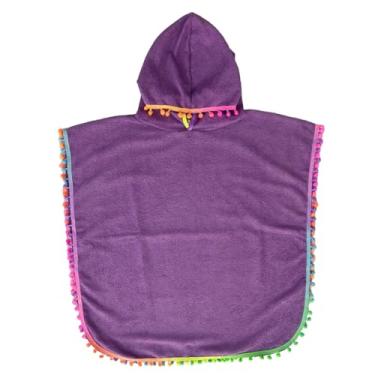 Imagem de Marujá Beach Toalha com Capuz Infantil Poncho Piscina Praia Natação Banho (Lilás)