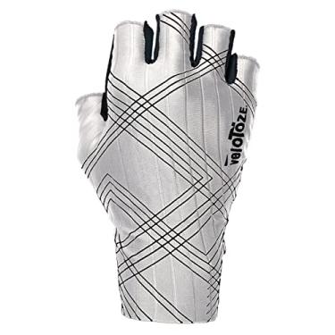Imagem de veloToze Luvas de ciclismo Aero Palma acolchoada com gel para conforto – Tecido aerodinâmico reduz o arrasto – Luvas para corrida de bicicleta masculina e feminina (branca)