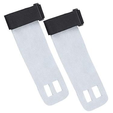 Imagem de Luvas protetoras de mão antiderrapantes de couro SIWOTED para levantamento de peso com barras paralelas únicas (Cinza M)