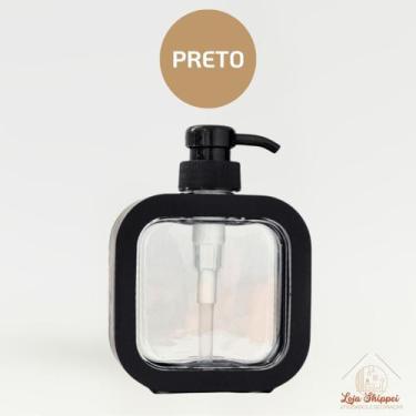 Imagem de Porta Sabonete Líquido 330ml Preto e Branco Moderno Minimalista Dispen