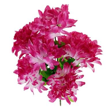 Imagem de YYBOES Flores artificiais para decoração flores artificiais para sepulturas arranjos de flores de seda simulação buquê cemitério crisântemo DIY flores a granel 1 pacote de flores artificiais