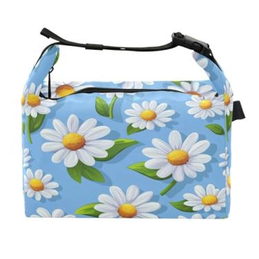 Imagem de STAYTOP Linda lancheira de pétalas de margarida com fivela, lancheira isolada para meninos e meninas, lancheira térmica para trabalho escolar