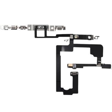 Imagem de Johncase Substituição do botão liga/desliga para reparo do botão liga/desliga, conjunto de cabo flexível e suporte de metal pré-instalado para iPhone 15