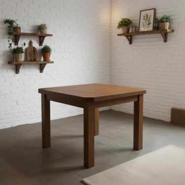 Imagem de Mesa de Madeira Avulsa Pequena Quadrada 4 Cadeiras Cozinha - Repleta