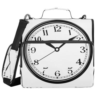 Imagem de Fichário com zíper para relógio com alça e alça de ombro, fichários de 3 anéis de 3 cm