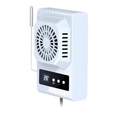 Imagem de Bothyi Ventilador para terrário de répteis com termômetro, antiderrapante e silencioso, ideal para gaiolas de pássaros, cobras e canários, Branco