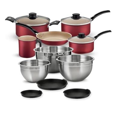 Imagem de Jogo de Panelas 8 Peças Antiaderente Com Conjunto de Bowls Tigela Cumbuca Saladeira Inox Utensilios de Cozinha Apto a Lava Louças Kit Cozinha