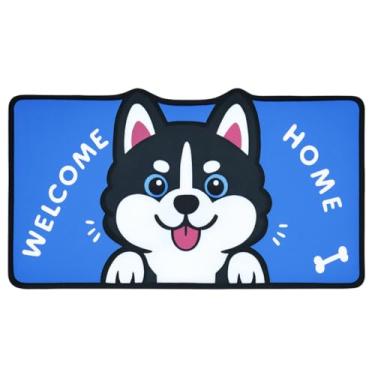 Imagem de Tapete Capacho Decorativo para Porta de Entrada, Poliéster Emborrachado, 60x40cm, Antiderrapante e Resistente, Durável e Decorativo, (HUSKY)