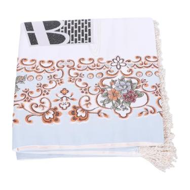 Imagem de Zerodis Tapete de Oração, Tapete de Algodão Bordado Com Borlas para Meditação, Tapete de Ajoelhamento Macio Desbotado para Mulheres, Homens e Crianças (BLUE)