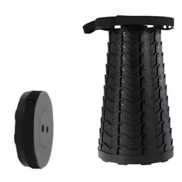 Imagem de Banqueta Banco Retrátil Portátil com AlçaTelescópica Banquinho Dobrável Ajustável Pesca Camping Caminhada(01-preto)