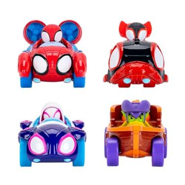 Imagem de Marvel Spidey and His Amazing Friends Amazing Metals 4 Pack - Four 3-Inch Die-Cast Water-Webs Vehicles with Built-in-Characters