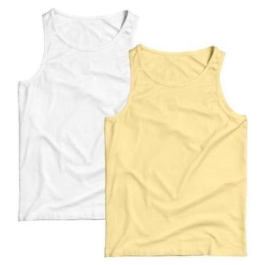 Imagem de Kit 2 Regata Masculina Camiseta Lisa Básica Fio 30.1 100% Algodão Regatas-Masculino