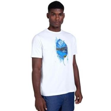 Imagem de Camiseta Dudalina Masculina Regular Watercolor Leaf Branca-Masculino