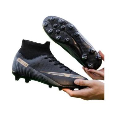 Imagem de Chuteiras De Futebol Premium Unissex De Cano Alto FG TF Com Cravos Lon