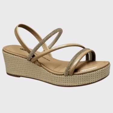 Imagem de Sandália Feminina Anabela Dakota Tiras Brilhos Y8321-Feminino