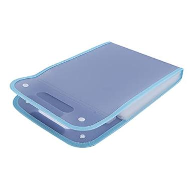 Imagem de GLOGLOW Pasta Acordeão, 13 Camadas de Grande Capacidade, Capa Dura, Com Borda de Tela Criptografada e Alças Espessadas, para Organizar Arquivos, Papéis de Teste e Documentos A4 (Azul luz das estrelas)