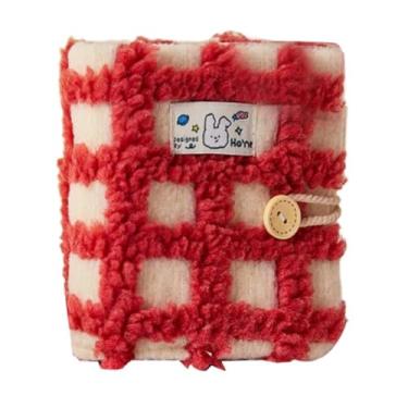 Imagem de Álbum de livros de armazenamento de cartões pequeno de grade de pelúcia, capa de PVC, álbum pequeno portátil, fichário de cartão de foto brilhante, suporte de adesivo removível, livro de fotos para