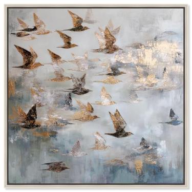Imagem de Sky Full of Wings II Impressão em tela Farmhouse Wall Decor por Art Remedy, moldura prata, 61 x 61 cm