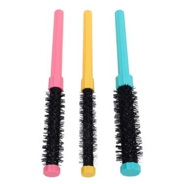 Imagem de Yinhing Conjunto de 3 Peças de Escova de Cabelo Redonda Portátil Multifuncional Em Espiral Pequeno Pente de Rolo de Cabelo para Casa e Viagens Ferramenta de Modelagem Fácil para Tipos e Comprimentos de Design Leve Ideal para Sopro