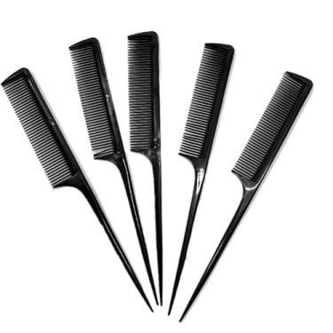Imagem de Kit de 1 a 20 Unidades Pente de Cabelo com Ponta Fina e Cabo Fino Preciso para Penteados e Cuidados Profissionais (2unidades)
