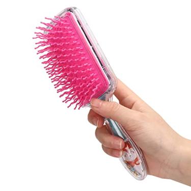 Imagem de ZJchao Pente de Cabelo de Lantejoulas, Ferramenta de Estilo de Pente de Massagem de Couro Cabeludo de Plástico para Homens e Mulheres, Com Padrões de Animais de Desenho Animado para (raposa azul)