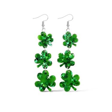 Imagem de Brincos de Dia de São Patrício para mulheres, trevo verde com contas pendentes, acessórios de trevo de quatro folhas da sorte, roupa de desfile de férias irlandesa, joias festivas, conjuntos de